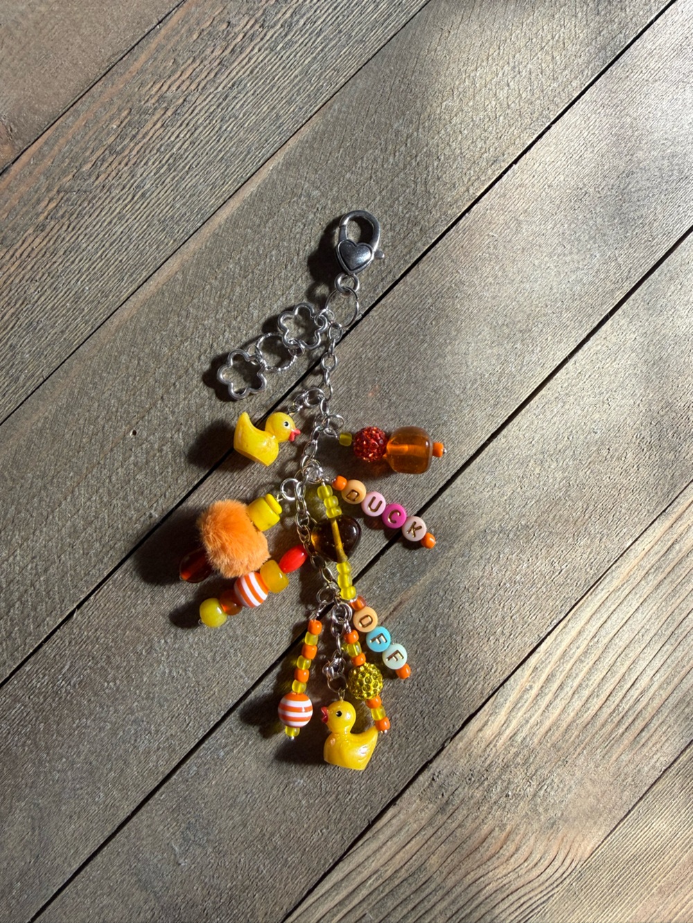 ADORABLE RUBBER DUCKIES HANDMADE KEY PURSE CHARM DISCO BALLS POMPOM DUCK OFF